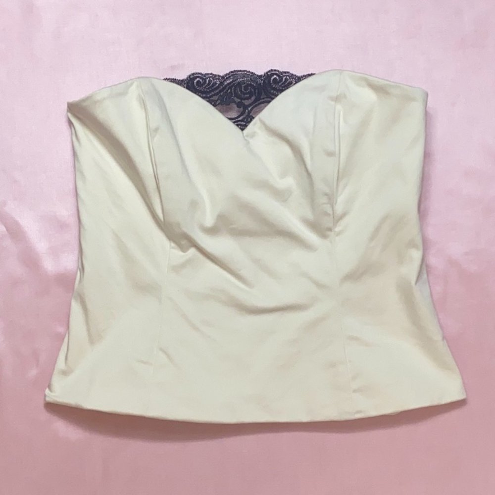 Cream and Black Bustier